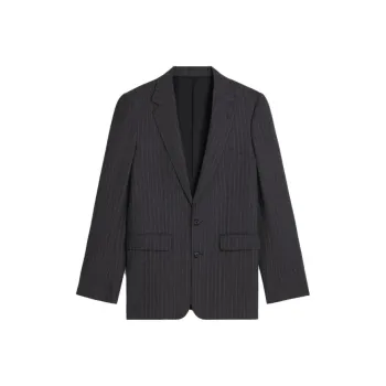 CELINE Classic Jacket In Striped Wool