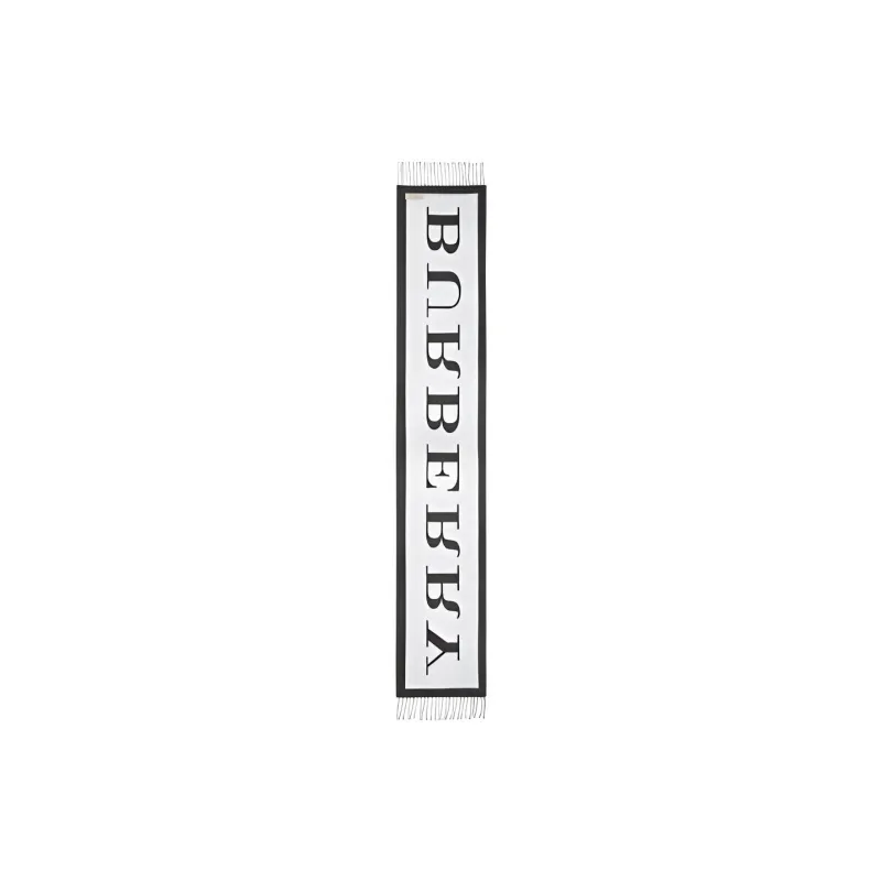 Burberry Scarves Unisex Black White-2