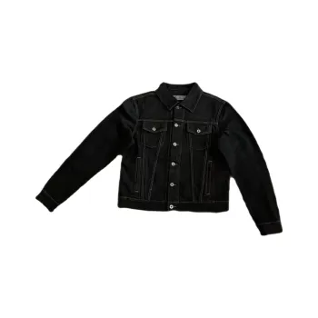 OFF WHITE Denim Jacket Regular Fit Men's Black