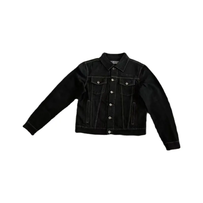 OFF WHITE Denim Jacket Regular Fit Men's Black-0