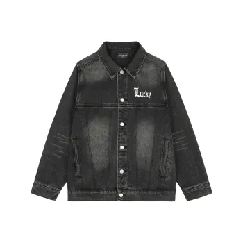 LUCKY BRAND Denim Jackets Unisex Smoke Gray