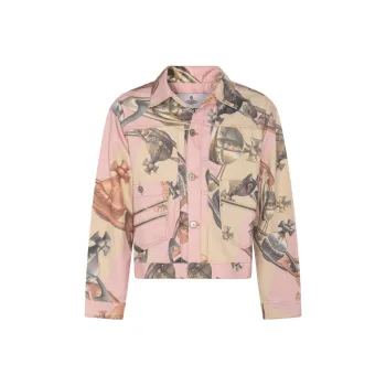 Vivienne Westwood Marlene Orb Printed Buttoned Denim Jacket