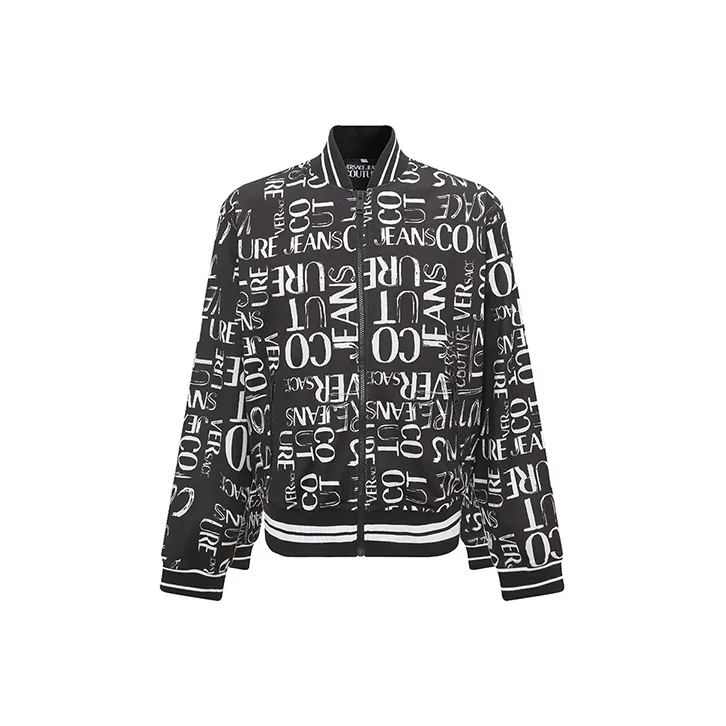 VERSACE JEANS COUTURE Men Logo-Print Zip-Up Sweatshirt Black-0