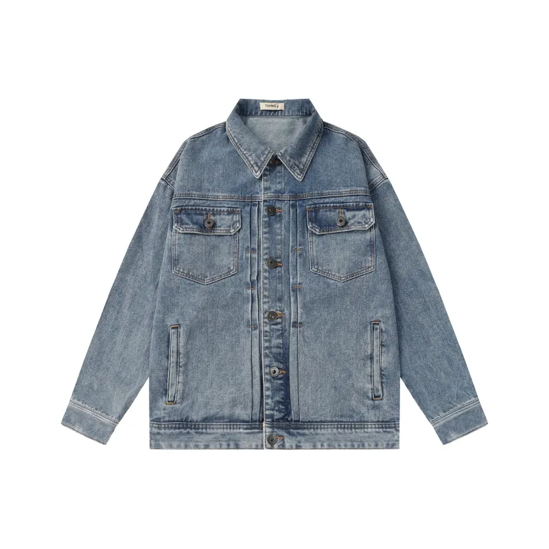 THINGYLAB Denim Jackets Unisex Blue-0