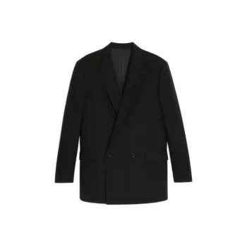 CELINE Striped Wool Boxy Blazer Jacket