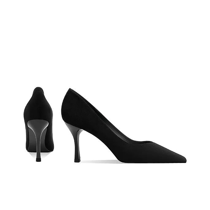 Lan Miao Slim Heel High Heels Women's Black-3