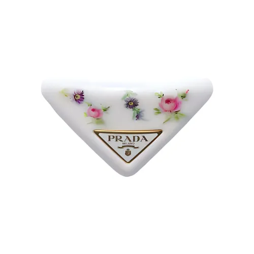PRADA Plexiglass Hair Clips Women's White