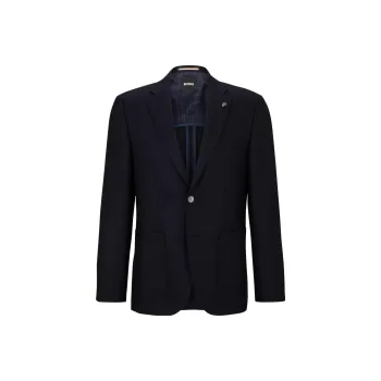 HUGO BOSS Single-breasted Virgin-wool Blazer
