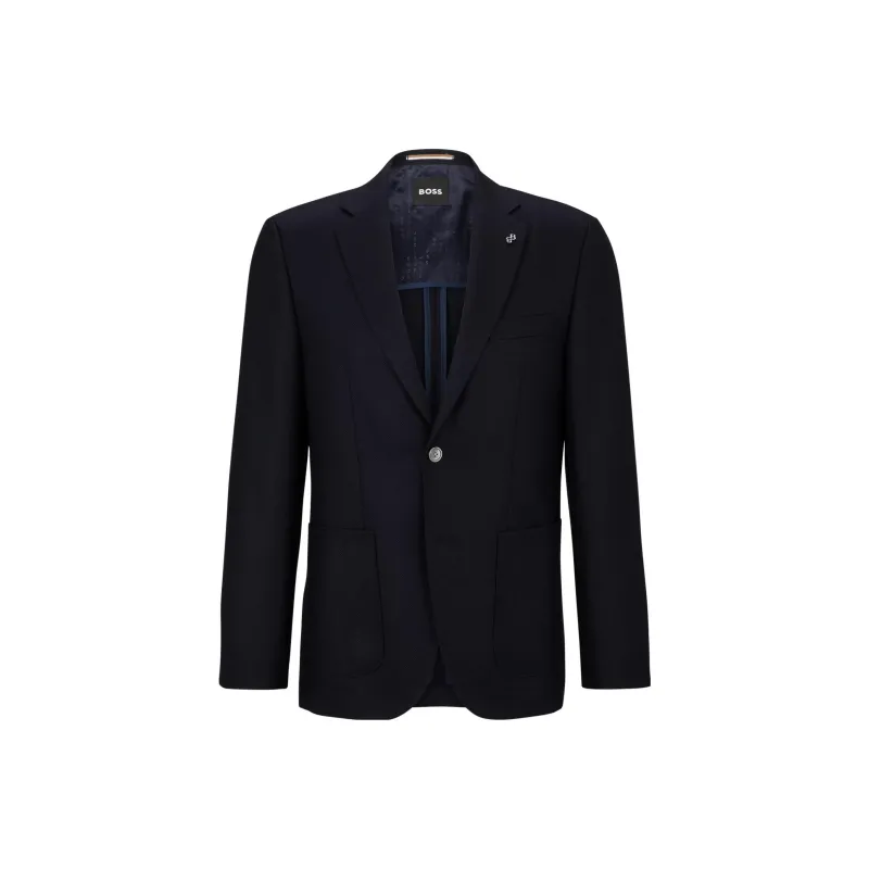 HUGO BOSS Single-breasted Virgin-wool Blazer-0