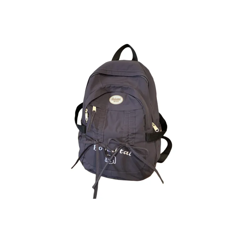 GEERDUN Nylon Backpack Unisex Ecru/Dark Gray/Light Blue/Pink-2