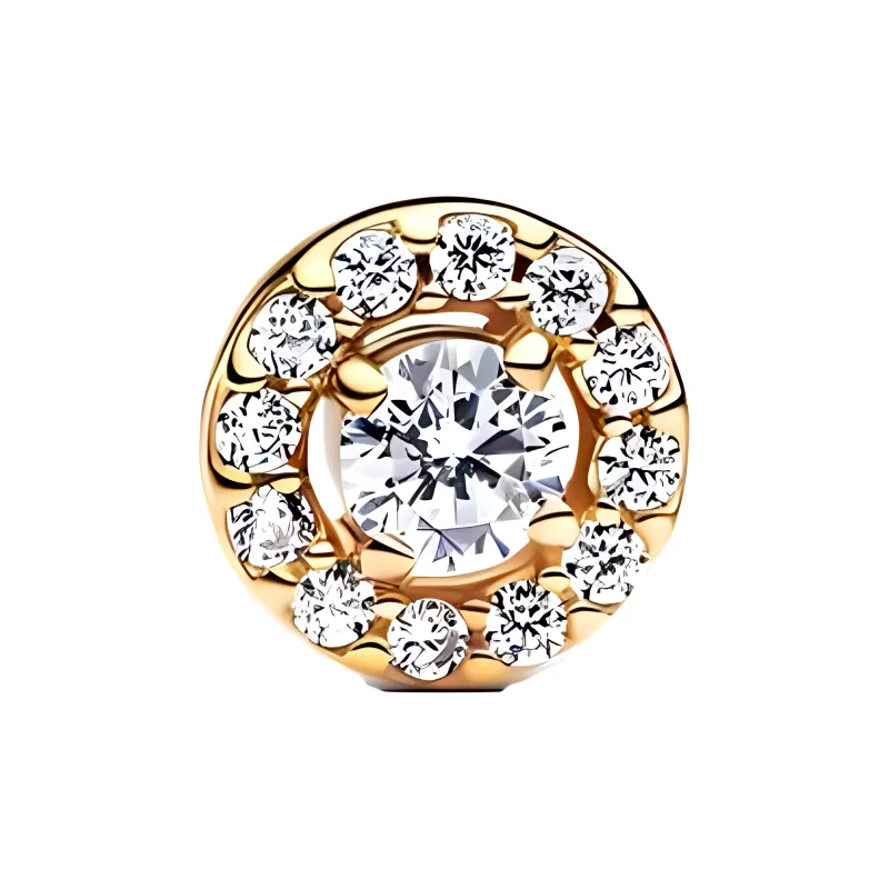 Pandora Gold Plated Stud Earrings Women's Gold-1