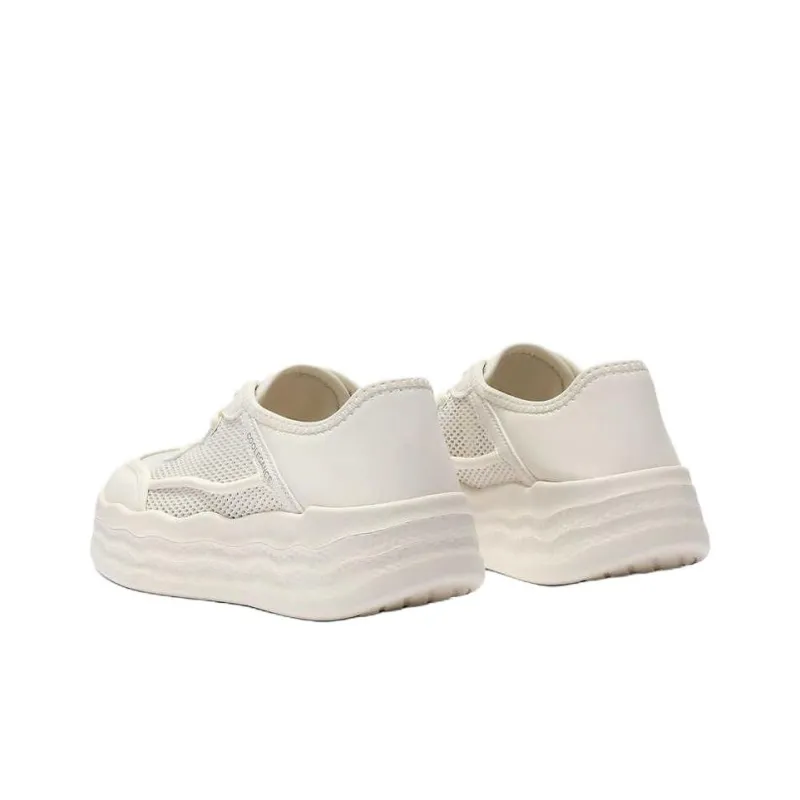 BELLE Abrasion Resistant Low Top Skateboard Shoes Women's Beige-3