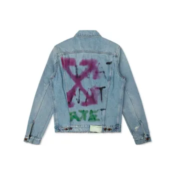 OFF WHITE Slim Bleached Denim Jacket