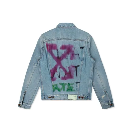 OFF WHITE Slim Bleached Denim Jacket