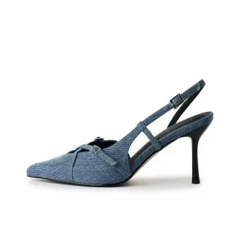 CZRSK Slim Heel High Heels 8CM Women's Denim Blue