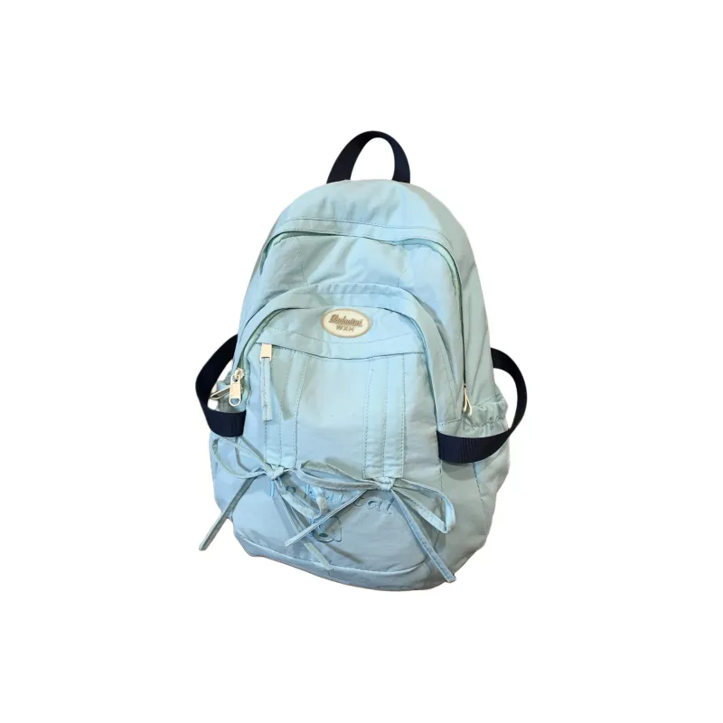 GEERDUN Nylon Backpack Unisex Ecru/Dark Gray/Light Blue/Pink-4