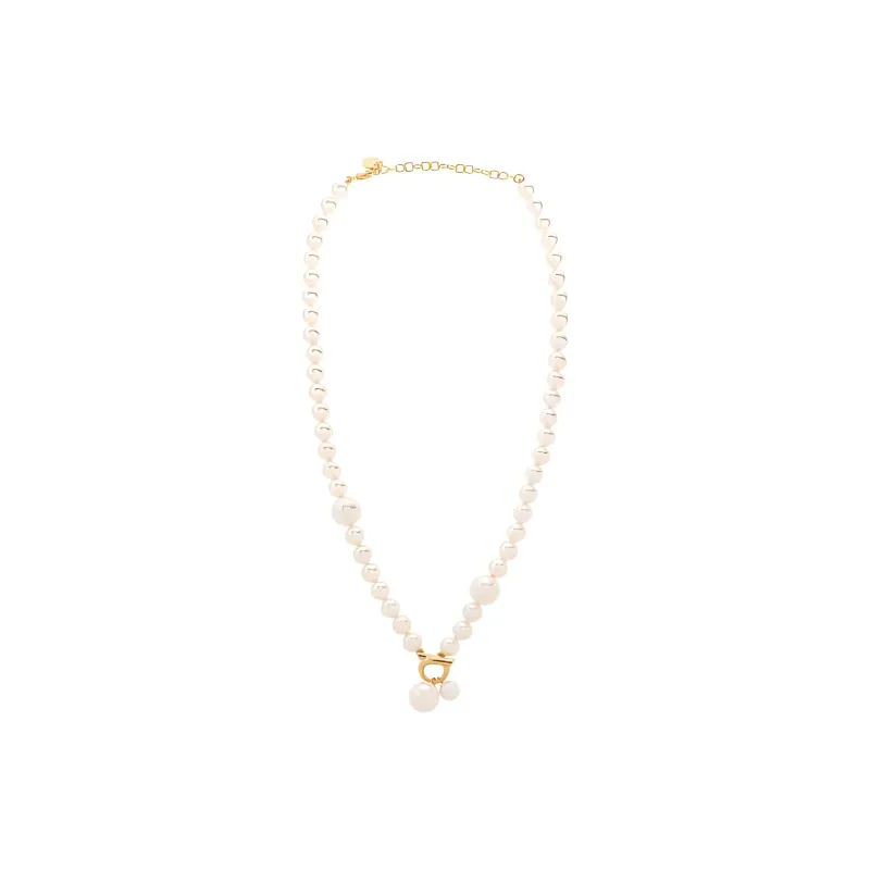 Ferragamo Gancini Pendant Embellished Necklace-0