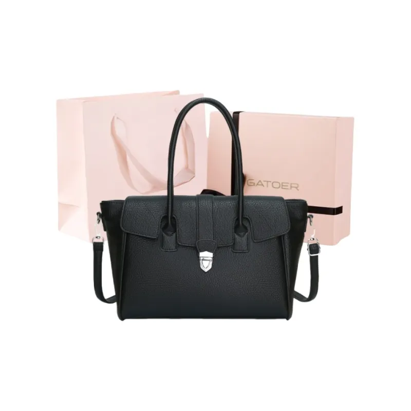 GATOER PU Tote Shoulder Bag, Crossbody Bag, Handbag Regular Women's Ecru/Black/Light Brown/Khaki-6