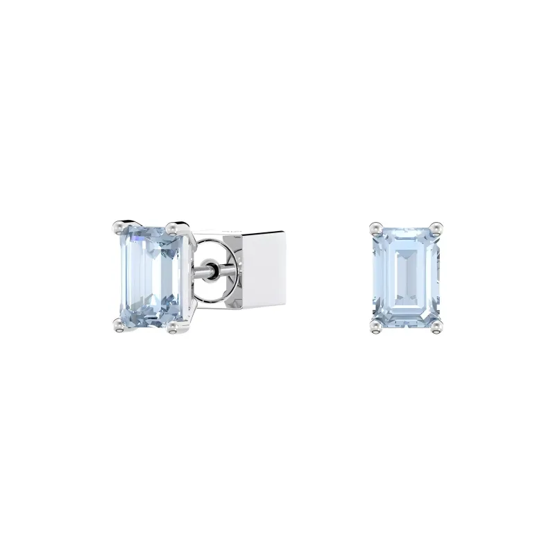 Swarovski Stilla Rhodium Plated Stud Earrings Women's-1