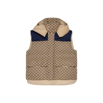 GUCCI Gg Canvas Down Vest With Detachable Hood