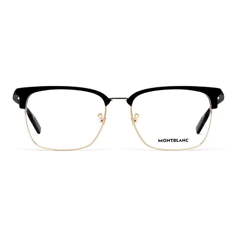 MONTBLANC Plate Frame Metal Browline Eyeglass Frames Unisex-1
