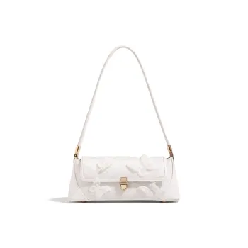 CLEVER& KETCH PU Shoulder Bag, Baguette Bag, Shoulder Bag Women's White/Pink/Black
