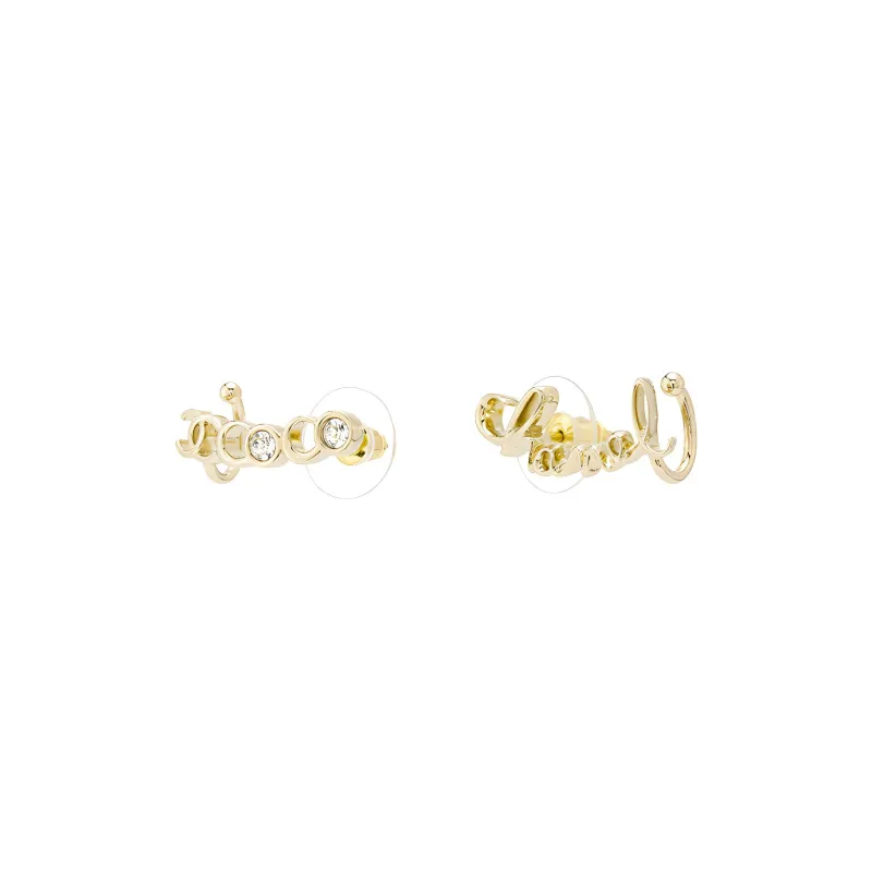 CHANEL Stud Earrings Women's Gold-1