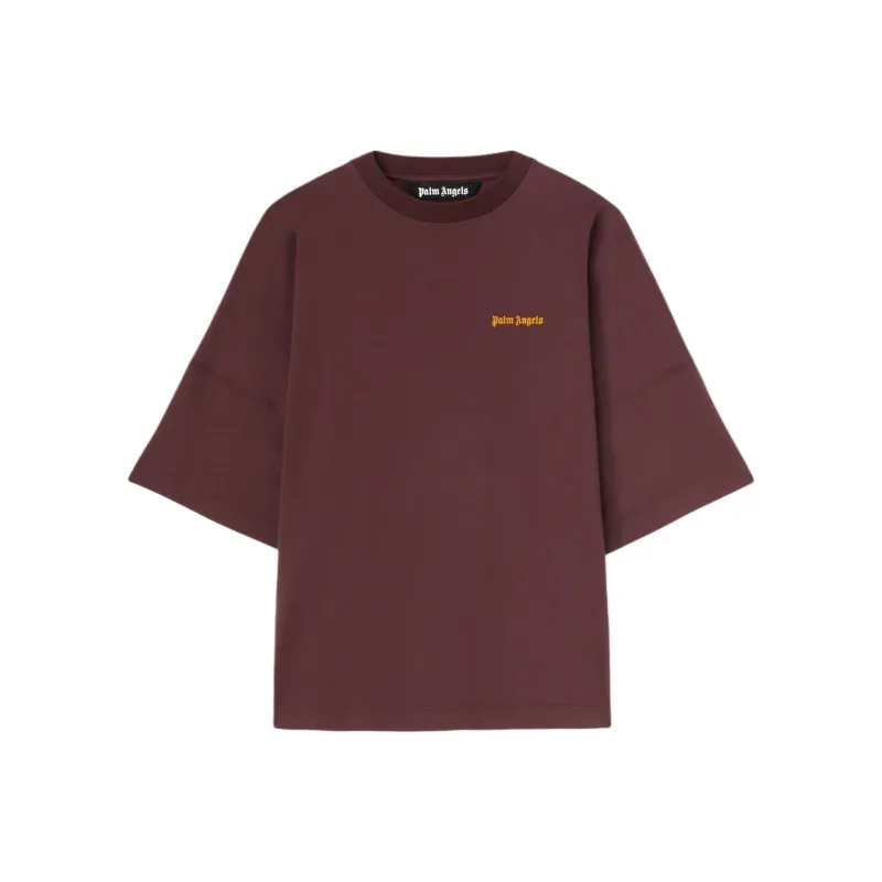 PALM ANGELS Logo Printed Crewneck T Shirt-0