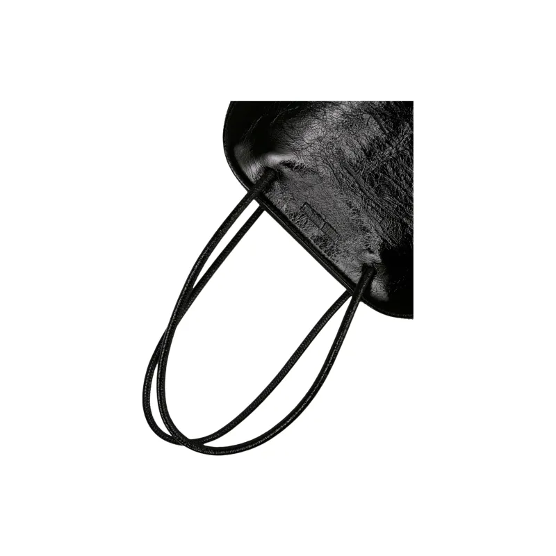 UMA WANG Calfskin Handbag Trumpets Women's Black & Mustard-3