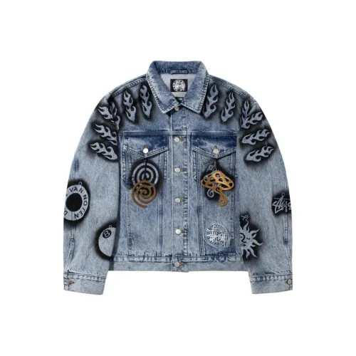 Stussy X Dries Van Noten Hand Stencilled Denim Jacket