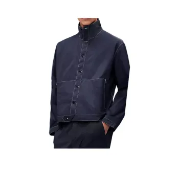 HERMES SS25 Jackets Coats Men's Marine Blue