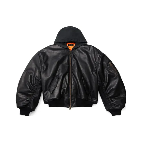Balenciaga Hooded Leather Coat
