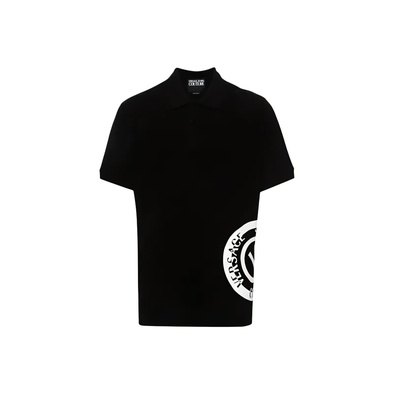 VERSACE JEANS COUTURE Logo print Cotton Polo Shirt-0