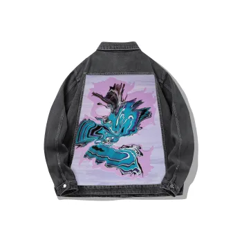 BEENTRILL Denim Jackets Unisex Washed Black