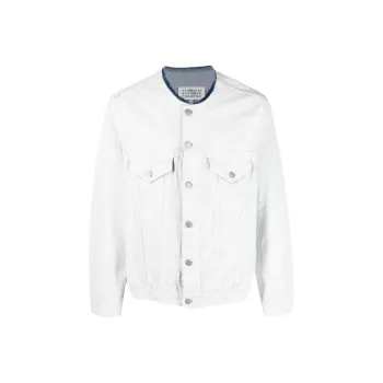 Maison Margiela Painted Collarless Denim Jacket