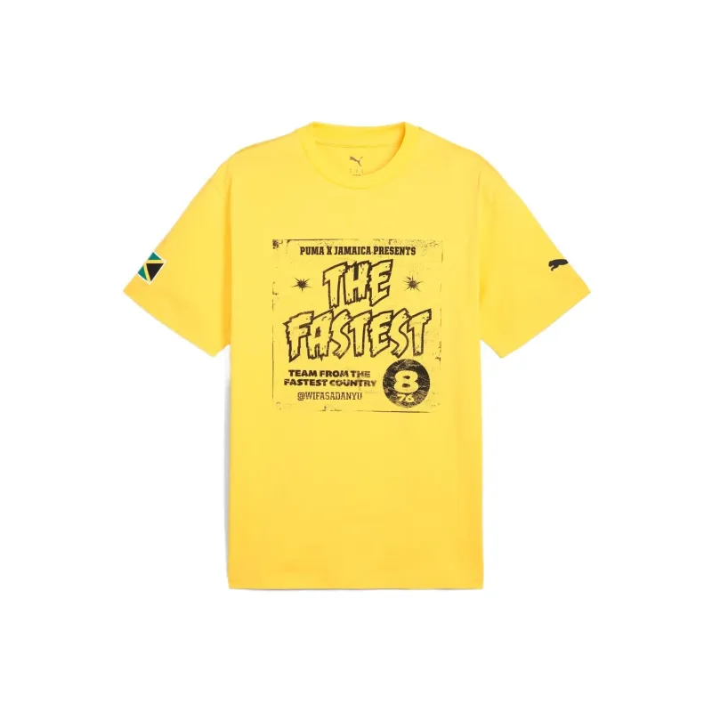 PUMA x JAMAICA Village Wear Cotton Tee Men T Shirt Men's Yellow-0