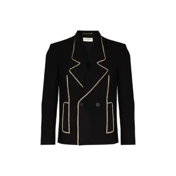 SAINT LAURENT Caban Contrast Trim Blazer