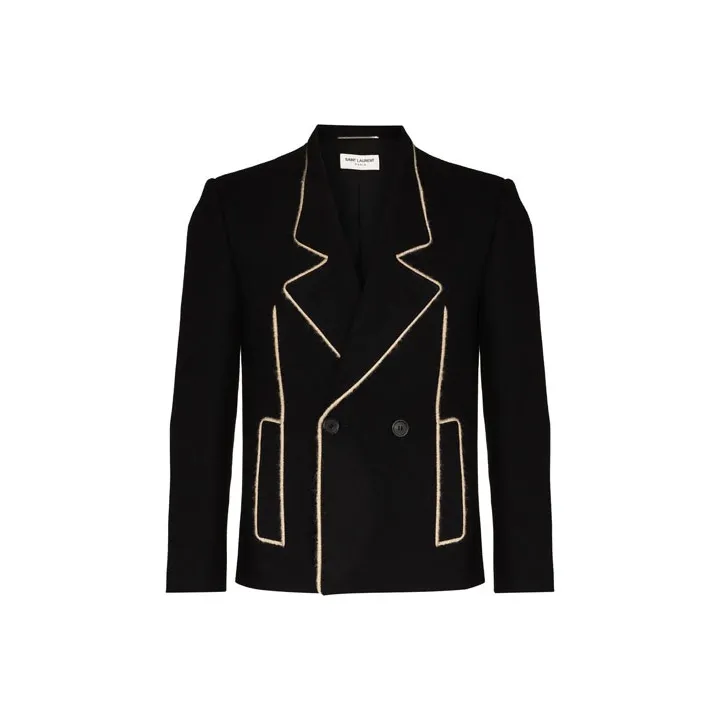 SAINT LAURENT Caban Contrast Trim Blazer-0