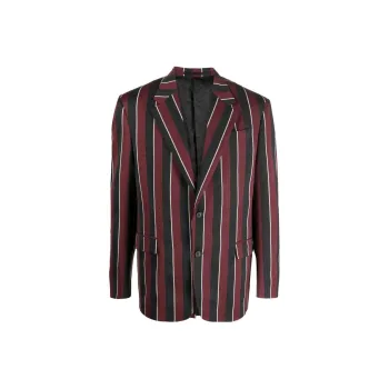 VERSACE Regimental Stripes-print Single-breasted Blazer