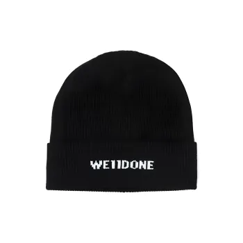 WE11DONE Intarsia knit Ribbed knit Beanie