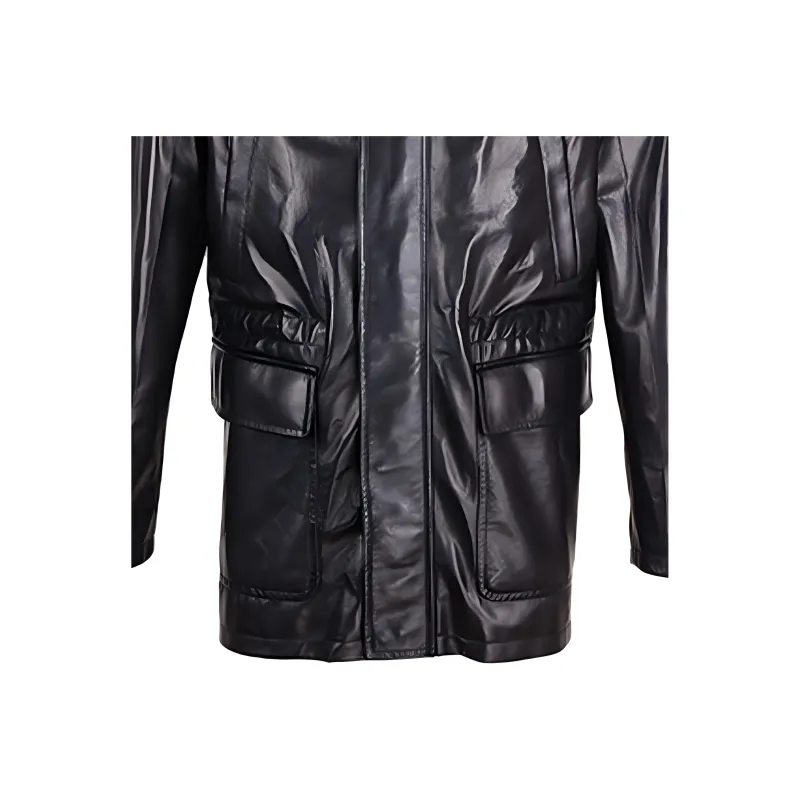 PRADA Leather Jackets Men Black-4