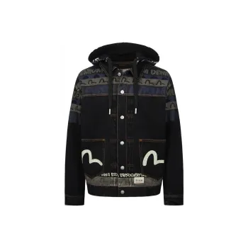 EVISU Denim Jackets Men Black