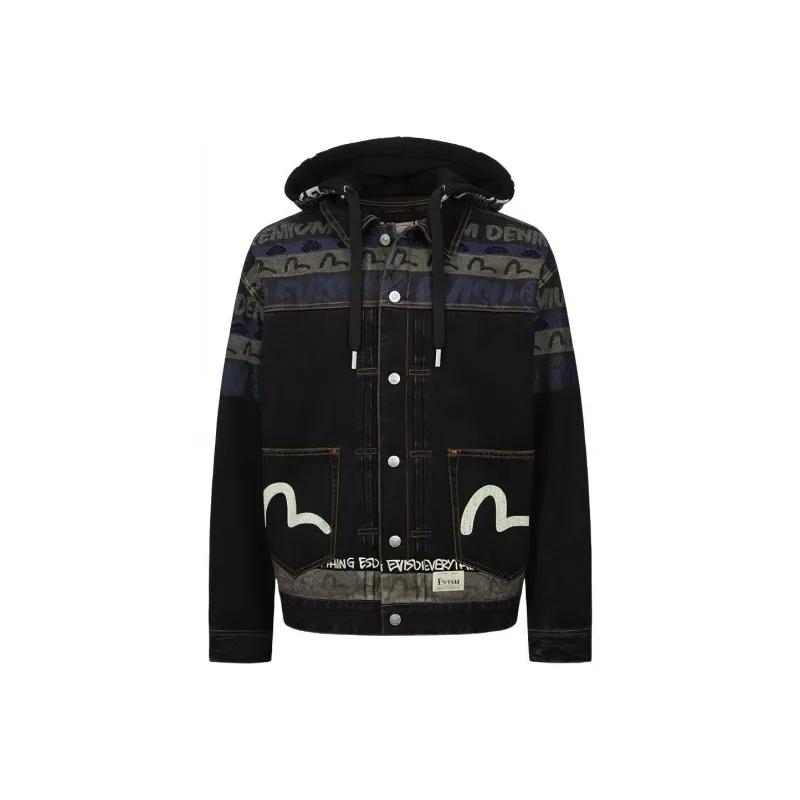 EVISU Denim Jackets Men Black-0