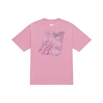 MLB MONOGRAM Collection New York Yankees SS25 T Shirt Unisex All Over Print Pink