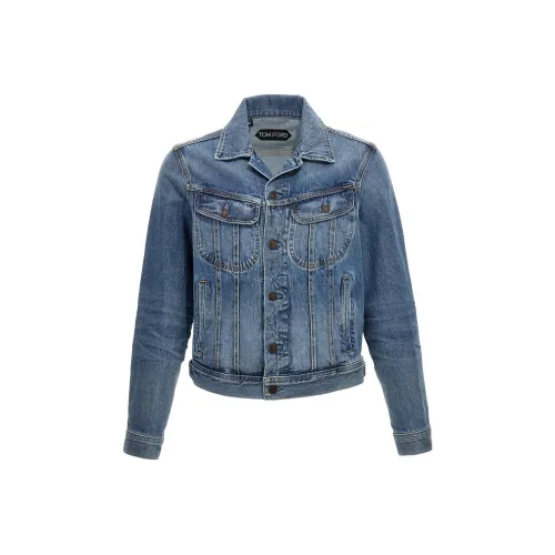 TOM FORD Denim Jackets Men Blue