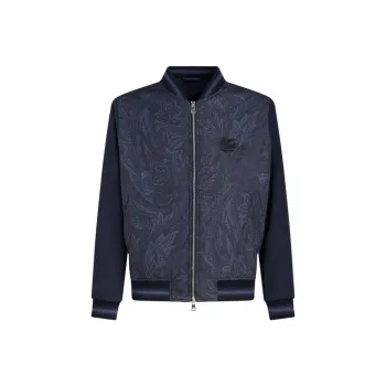 ETRO Logo-Embroidered Zipped Bomber Jacket