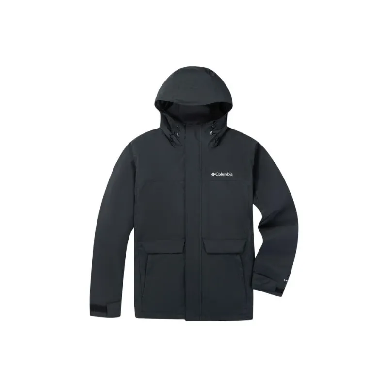 Columbia MADRONA HEIGHTS Waterproof And Warm Windbreaker Jacket Unisex Graphite Black-0