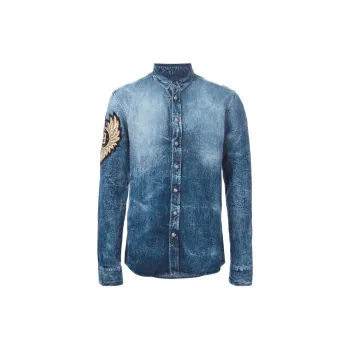 BALMAIN Denim Jackets Men Blue