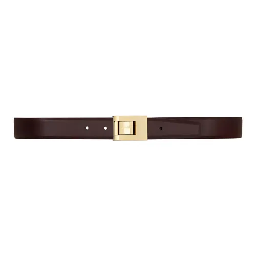 SAINT LAURENT Calfskin, Brass Leather Belts Women's Red Width 3CM