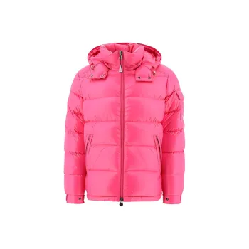 Moncler Maya Hooded Puffer Shiny Jacket 'Pink'